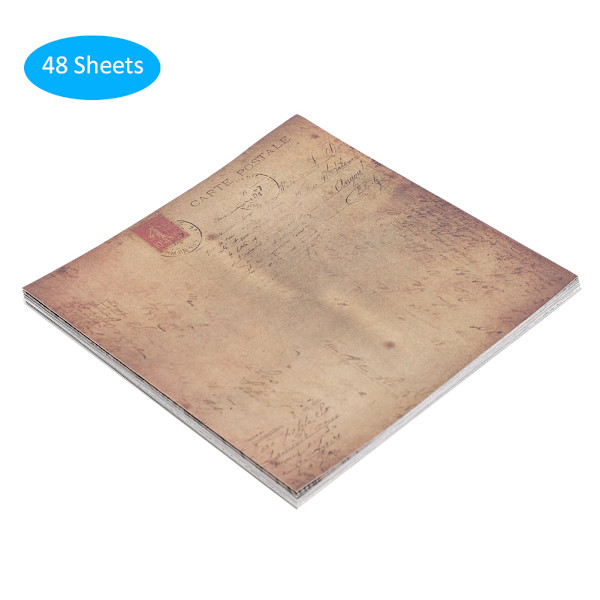 48 Ark DIY Skrapbokpapper Album Skrapbok Mönster Gratulationskort Junk Journal Kort Dekoratör
