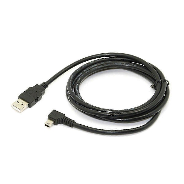 4st 1,8M Mini USB B Typ 5Pin Hane 90 Grader Vänstervinklad till USB 2.0 Hane Datakabel Svart Färg