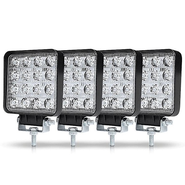 4st LED Arbetsbelysning 3 Tum 48W LED Arbetsbelysning Spotlight Dimljus för Bil Lastbil UTV SUV Offroad Traktor Båt