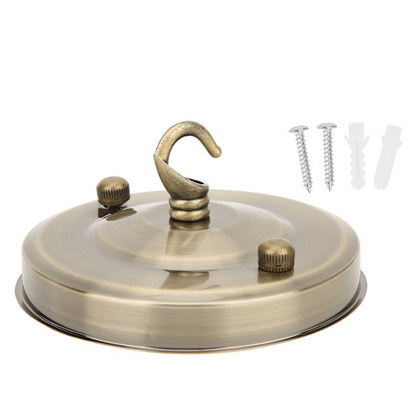 2 stk. Jern Lysekrone Ophængsplade Krog Loftlampe Baldakin Dekoration DIY Montering Tilbehør Bronze