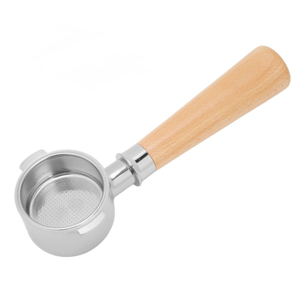 Kaffeportafilter i rostfritt stål 51 mm korg Bottenlös portafilter Trähandtag Portafilter för ECO310 kaffemaskin A2 Bok