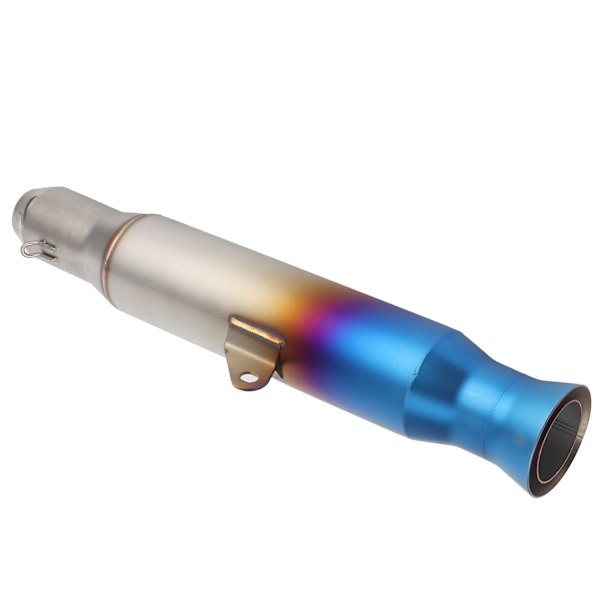 1,5-2 tommer udstødningsrør til GP Racing Style rustfrit stål universal til motorcykel (Titanium Blue)