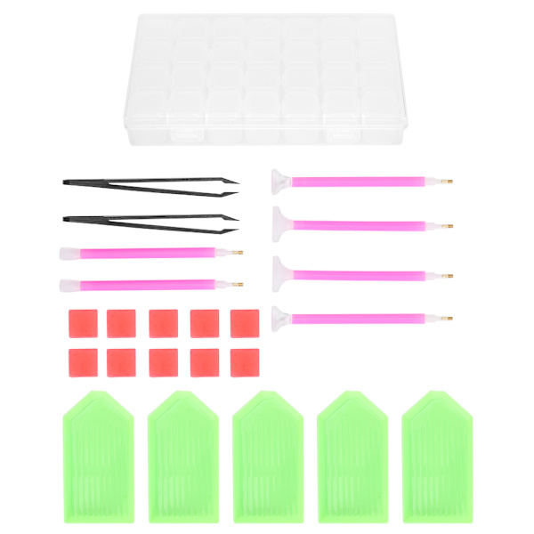 24 kpl timanttimaalaustyökalusarja muovi 5D aloittelijoille ammattilaisille DIY-tarvikkeet