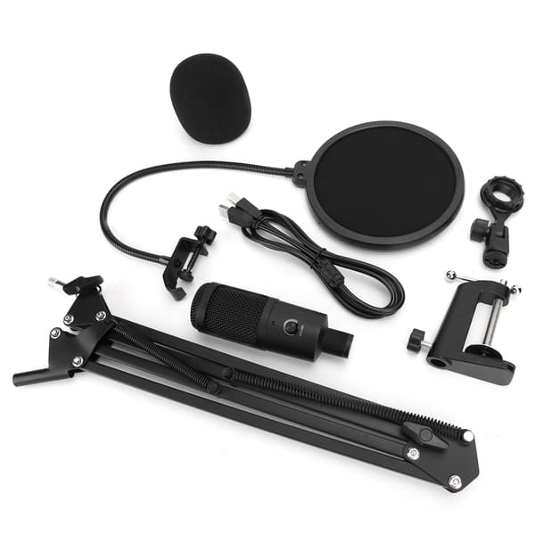 A6 Kondensor USB Mikrofon Ljudkit Fäste Ljudinspelningsset för Stationär PC Dator