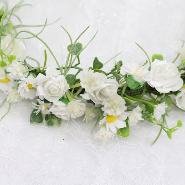 Blomsterkrans for brud, justerbar, høst, bryllup, hårbånd, krans, halo for blomsterpiker