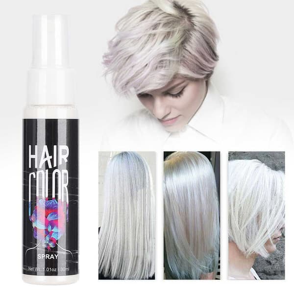 Unisex DIY Hårfargespray Engangs Nærende Midlertidig Styling Salon 30ml Hvit