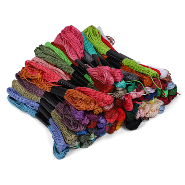 100 farger broderigarn polyester-bomull krysssting tråder DIY syverktøy