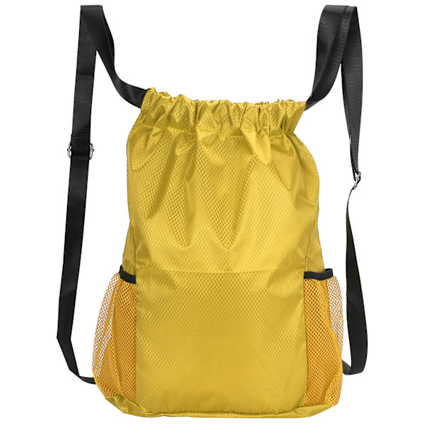 Polyester Fiber Drawstring Shoulder Thickened Beam Storage Bag Waterproof BackpackYellow