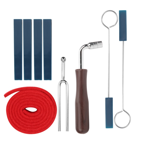 Piano Tuning Set Verktygsdämpare Skiftnyckel Gaffel Spak Filt Temperament Strip Kit Reparationstillbehör