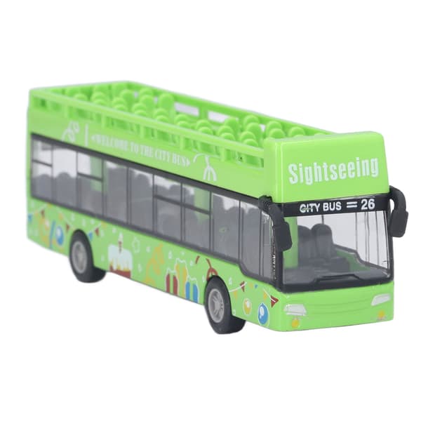 Børnelegering Cabriolet Bus Model Høj Simulation Udsøgt Udseende Metal Træk Tilbage Bus Legetøj til Børn Grøn