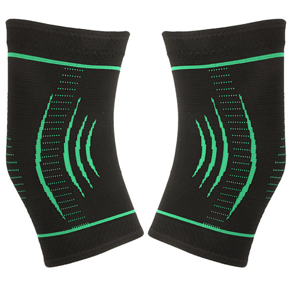 2 st Unisex Nylon Stickade Knäskydd Alla Sidor Andas Håll Varm Löpning Sport Knäskyddgrön S