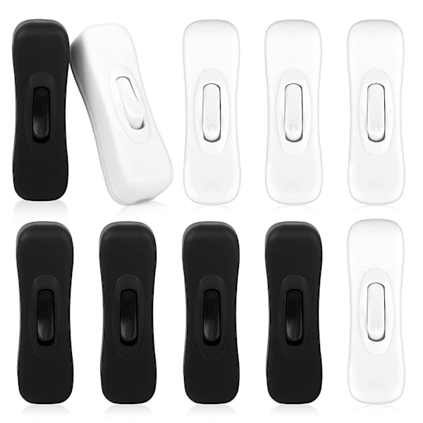 10 stk. Sort Inline-afbryder til små apparater og LED-lamper