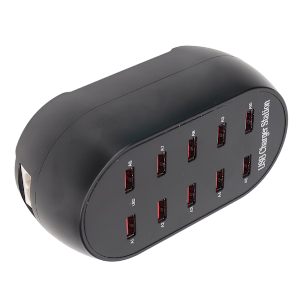 USB-ladestasjon 10 porter Liten skrivebords-USB-hurtigladingshub for hotell Hjem Reise 100V til 240V Plugg AU-plugg