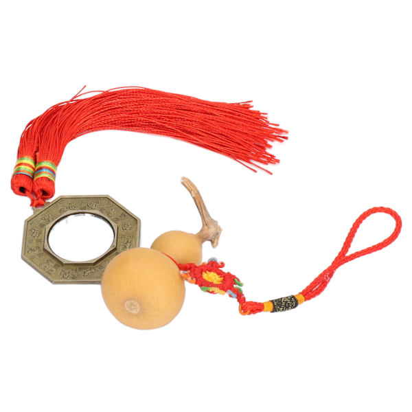 Feng Shui hänge kalebass Bagua spegel Feng Shui hänge prydnad med tofs för ytterdörr dekoration present