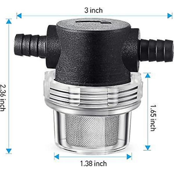 3/8' Vandpumpe Filter Net Sprinkler Justerbar Inline Transparent Mesh Si Vandingsværktøj til Havearbejde Vandpumpe