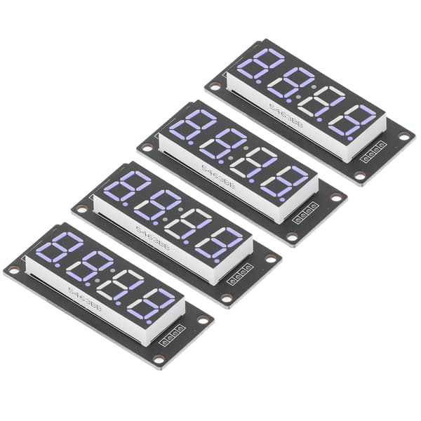 4 sæt 4-cifret digitalrør LED-displaykort 7 segmenter urmodul TM1637 0,56 tommer blå MRA041C