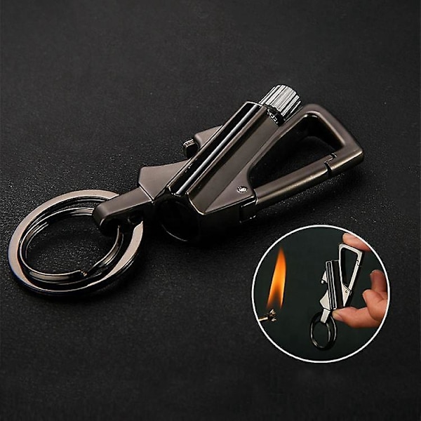 Refillable Metal Flint Survival Lighter - Durable Outdoor Keychain Tool