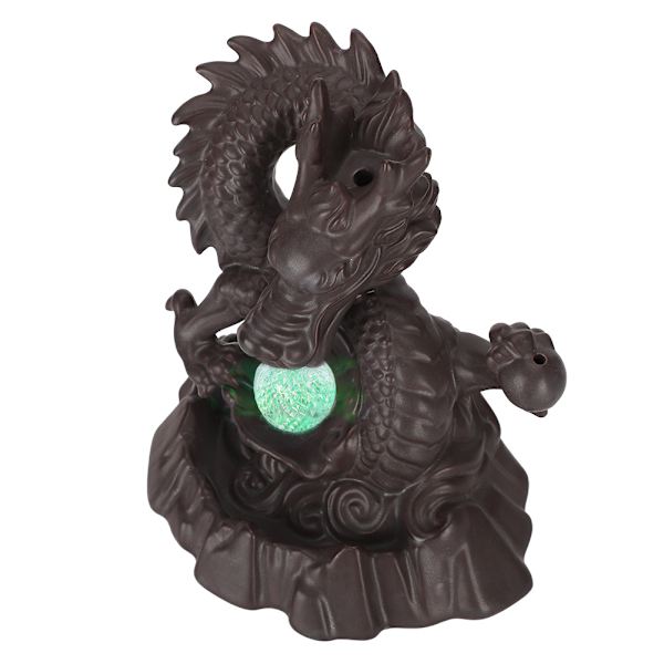 Tilbagevendende brænder keramiske innovative LED-lys boligindretning ornamenter Lucky Dragon-formet