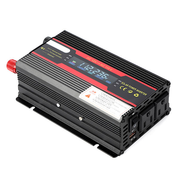 600W auton tehoinvertteri muuntaja 12V - 110V LCD-näyttö