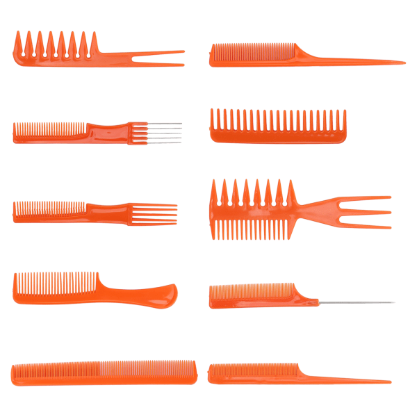 10 kpl set Antistaattinen ammattikampaajan kampapaketti miehille oranssi