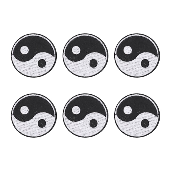 6 stk. Yin Yang-patch Tai Chi-mønster DIY-tøjpatches Individualisering Bomulds-syninger Patches til skjortepakke Hat Tegnebog