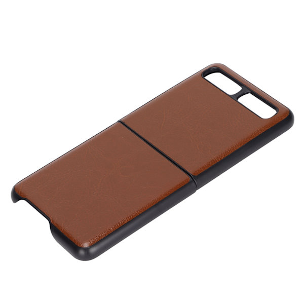 Lædertelefonetui Beskyttende Cover til Samsung Galaxy Z Flip Anti Scratch Cover ShellLight Brown Type 2