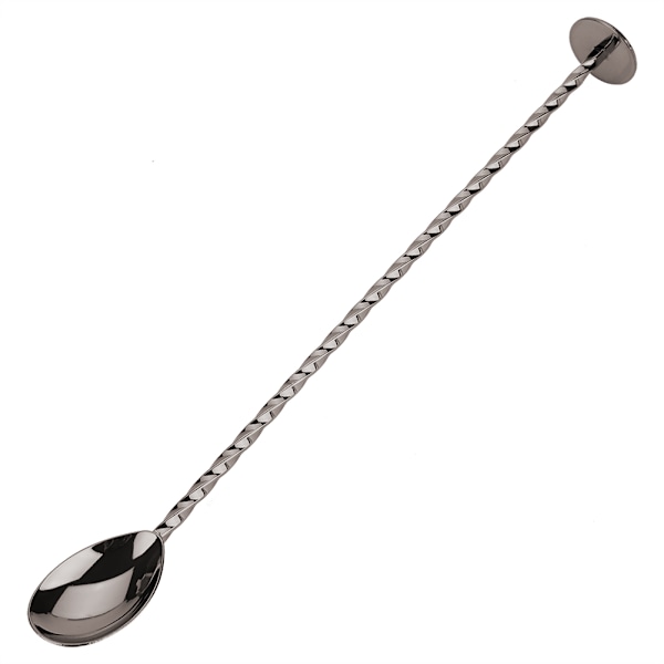 1 stk. rustfrit cocktail ske med langt håndtag til blanding af drikkevarer og kaffe (#9)