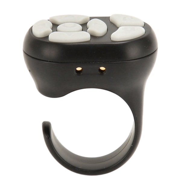 Fjernbetjening Scrolling Ring Bluetooth 5.3 APP Sidevender Kamera Lukker Fjernbetjening Selfie Knap Clicker med Opladningsetui til Mobiltelefon Sort