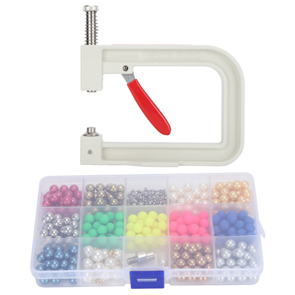 8mm DIY Perle Farverige Ikke-Porøse Perle Bagage Tøj Dekoration med Håndpresse KQ‑012