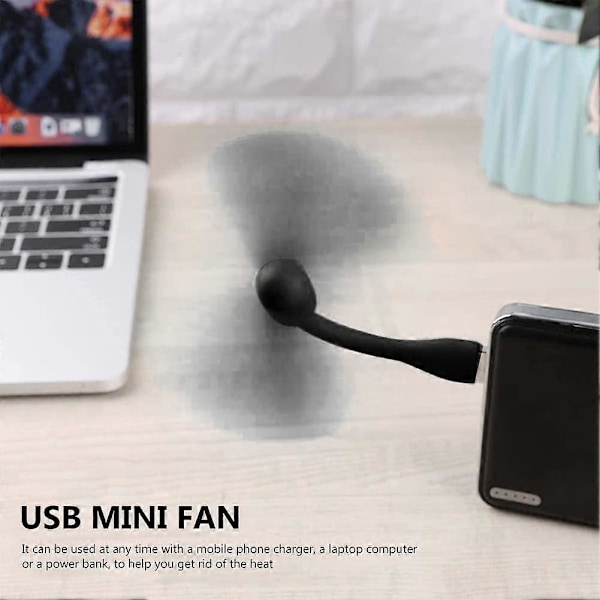 USB-vifter, Liten Vifte, USB Liten Vifte, 2 stk Bærbar USB-vifte, 360 Justerbar USB-vifte, Stille Vifte, USB Oppladbar Håndholdt Bærbar Vifte