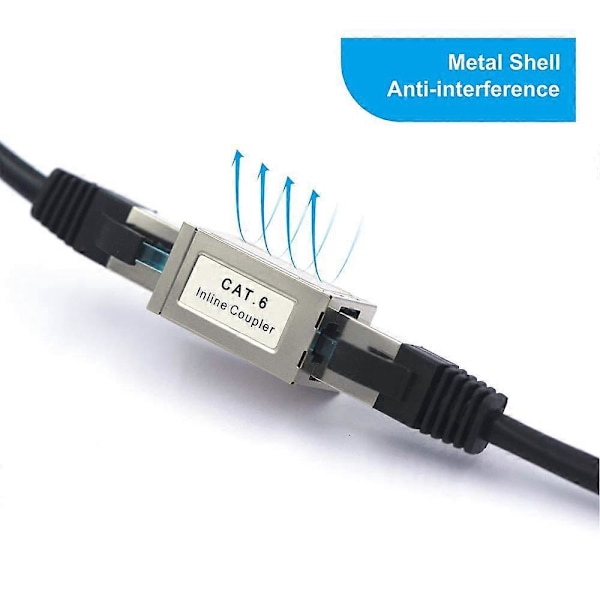 RJ45 Cat6 Koblingsstykke Pakke med 5 Skjermede Hunn til Nettverk Ethernet Adapter for Forlengelse Ethernet Kabel CAT6 CAT5 CAT5E