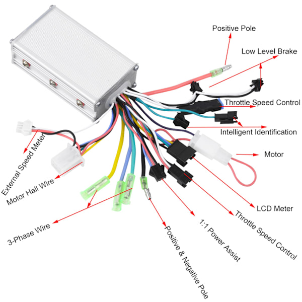 36V/48V 250w 350W børsteløs motorkontroller LCD-panelsett for el-sykkel elektrisk sykkelscooter