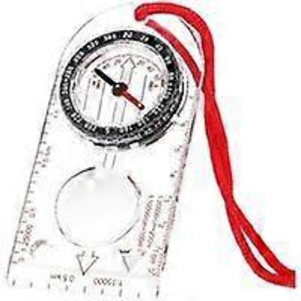 Navigationskompass Vandringskompass (11,5 x 5,5 cm) vit, en styck