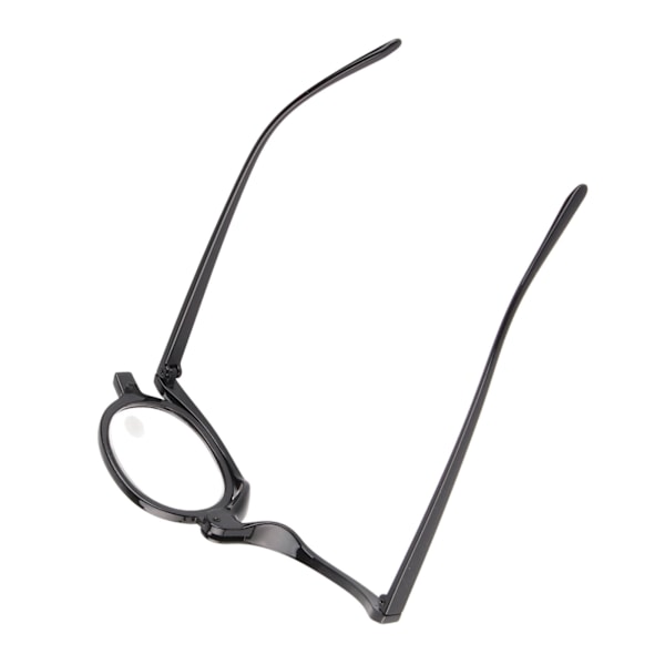 Forstørrelsesglas Makeup-briller Moderigtigt fleksibelt flip-down-objektiv Kosmetiske læsebriller med etui +3,00