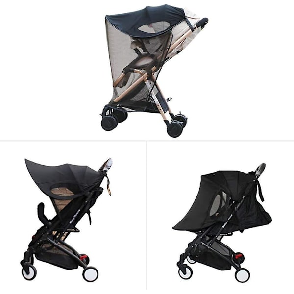 Solskydd med myggnät för barnvagn - Anti-UV solskydd för barnvagn