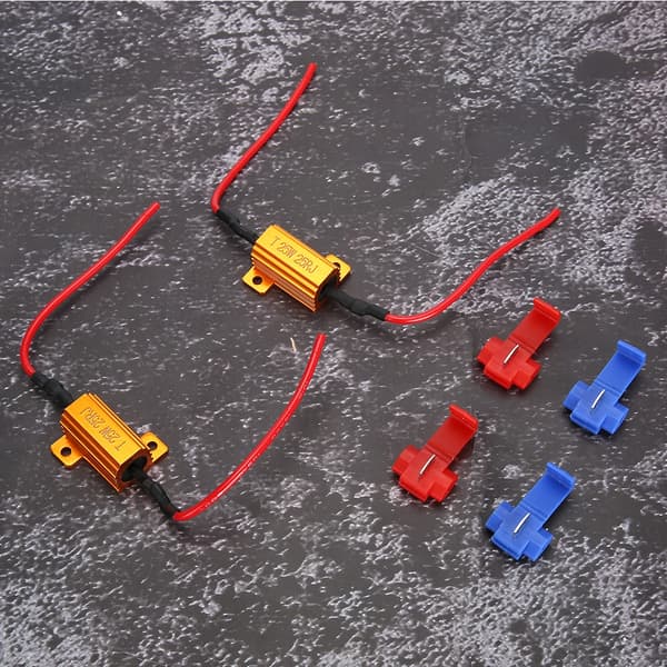 2 stk. bil LED dekoder anti hyper flash ingen fejl trådviklet belastningsmodstand 25W 25Ω