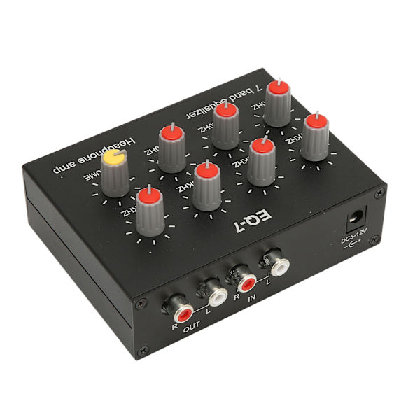 7-bånds lydequalizer RCA-udgangsindgang 12dB høj basjustering dobbeltkanals digital equalizer