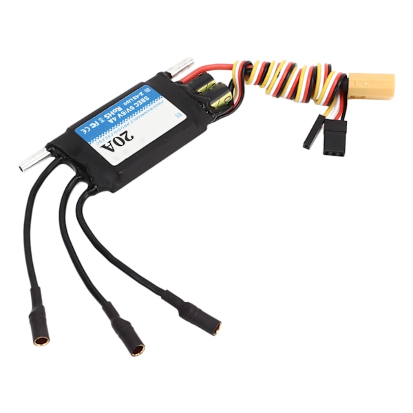 Vanntett 20A ESC Dual Way Bidirectional 2‑4S Lipo ESC Speed Controller med 5V 6V 4A SBEC for RC Båtmodeller