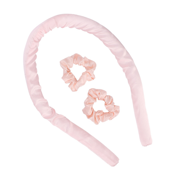 Varmefri hårkrøller Ingen varmekrøller Pandebånd DIY Naturligt sovende hår Curling Styling Tool Pink
