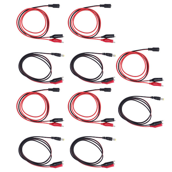 5 sæt Alligator Clip til DC Adapter Kabel Stabil Dual Alligator Clip til DC han hun-forbindelseskabel 3,3 fod