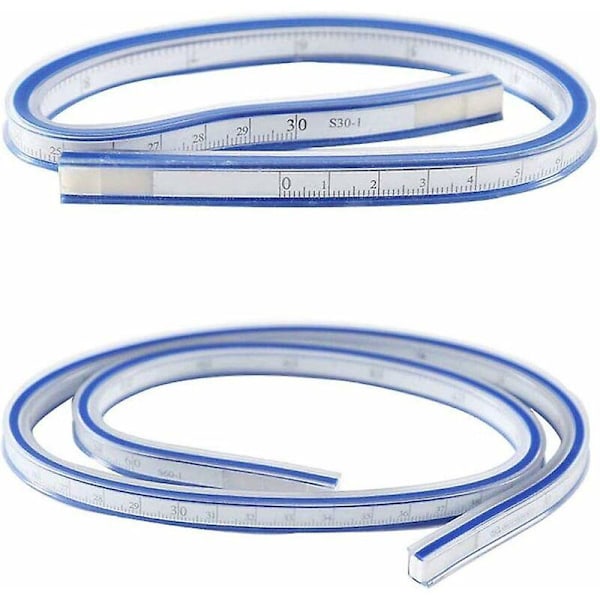 2 kpl Joustava viivoitin, kaareva viivoitin 30 cm ja 60 cm, kaksipuolinen vinyylimuovi, uusi luova malliviivoitin toimistoon, kouluun, studioon, Dr