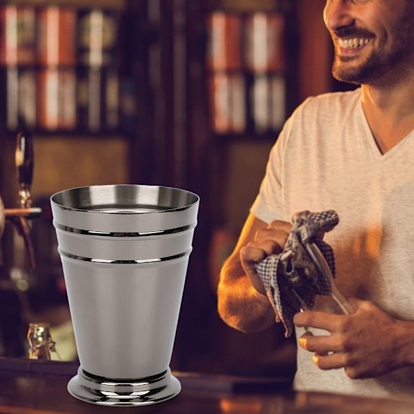 304 rustfritt stål iset cocktailkopp drikkevin krus anti fall for bar fest bartender verktøy (svart 400ML)