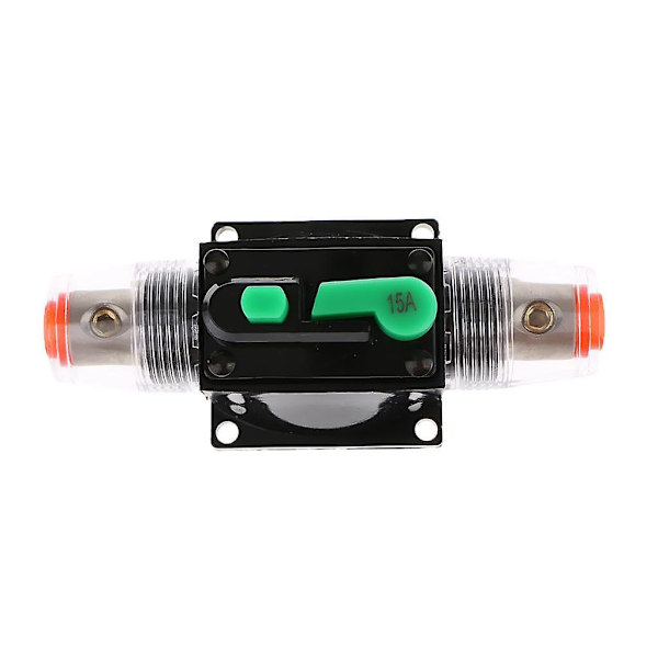 Inline Manuell Återställningsbrytare Bilstereo Ljud Säkring 12V/24V/32V 15A