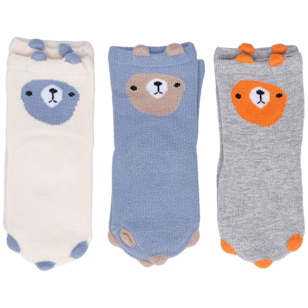 3 par barnstrumpor söta tecknade mjuka andningsbara strumpor för 1-3 år gamla babypojke flicka1#