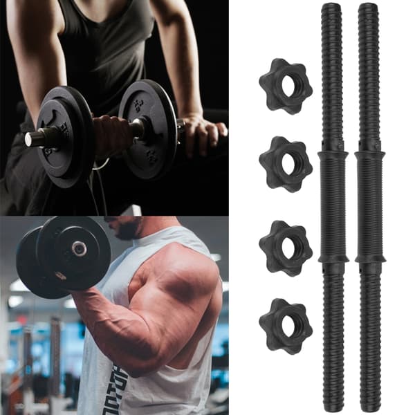 (2 st/set) Gym Hemmaträning Hantelstänger Vikthanteringshandtag med 4 Spinlock-kragar