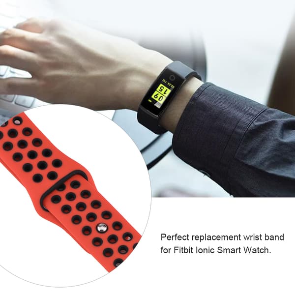 Silikone Sportsarmbånd Erstatning til Fitbit Charge2 Farverem Rød og Sort