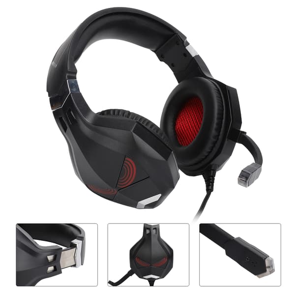 G319 Computer Headset Kablet LED Lysende Gaming Hovedtelefon med Mikrofon til PS4