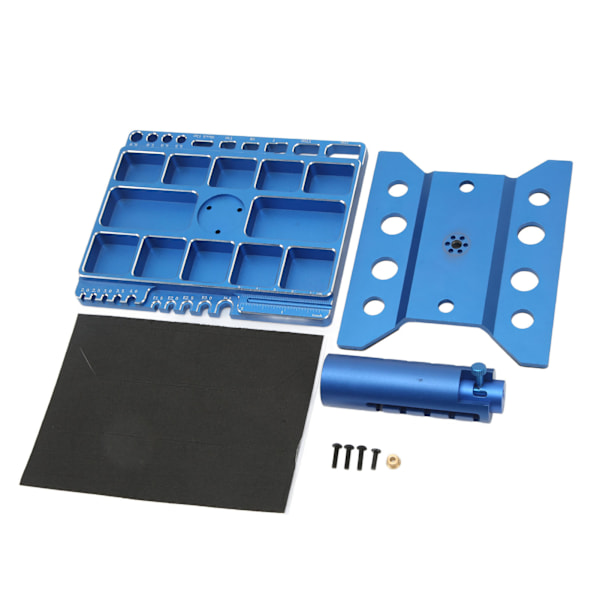 RC Car Work Stand 360 Degree Rotatable Lockable Regulable Height Aluminum Alloy RC Car Repair Workstation Blue