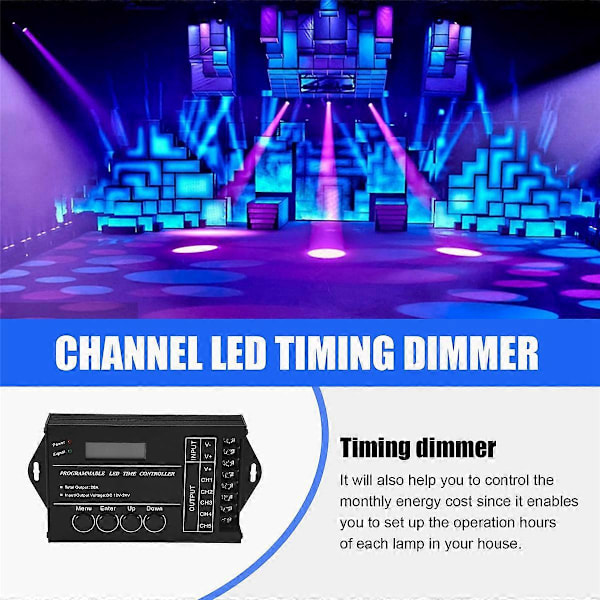 Programmerbar RGB LED Controller DC12V-24V 5 Kanal LED Timing lysdæmper