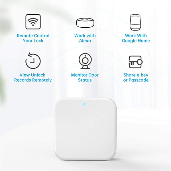 Smart Wifi Gateway Fjernbetjening Bridge Keyless Entry Elektronisk Dørlås Deadbolts til TTLock App